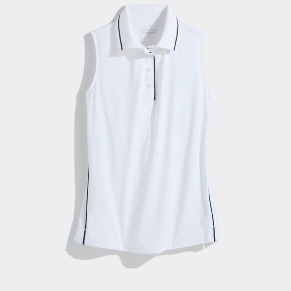 Vineyard Vines Tops - 🤍 Woman's Vineyard Vines White Sleeveless Performance Polo